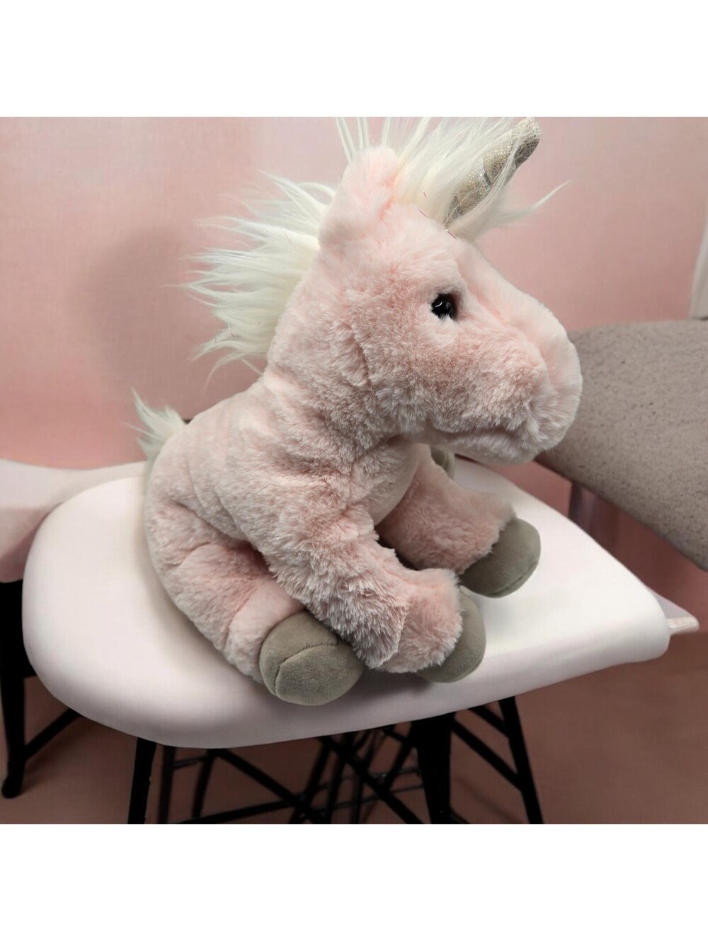 Douglas Cuddle Toys Lexie Pink Unicorn Plush Stuffed Animal Shimmer Horn VGC